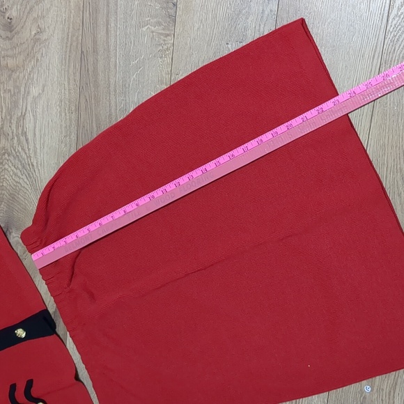 Vintage Mita Women's 2PC Knit Suit Jacket & Skirt red Black Size 14 - Picture 8 of 12